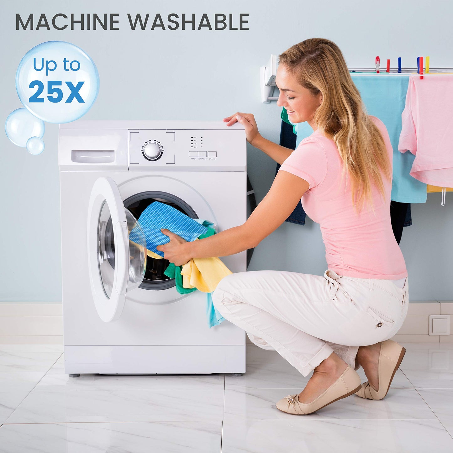 SCRUBIT Reusable Handy Wipes - Cleaning Cloth for House and Office - Dish Cloths for Washing Dishes - Multi Purpose Cleaning Towels (12 x 20 in) 24