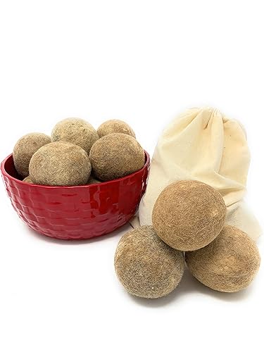 Alpaca Home 100% Alpaca Wool Dryer Balls - Felted - Set of 3 - Made in USA - All Natural Colors - Hypoallergenic
