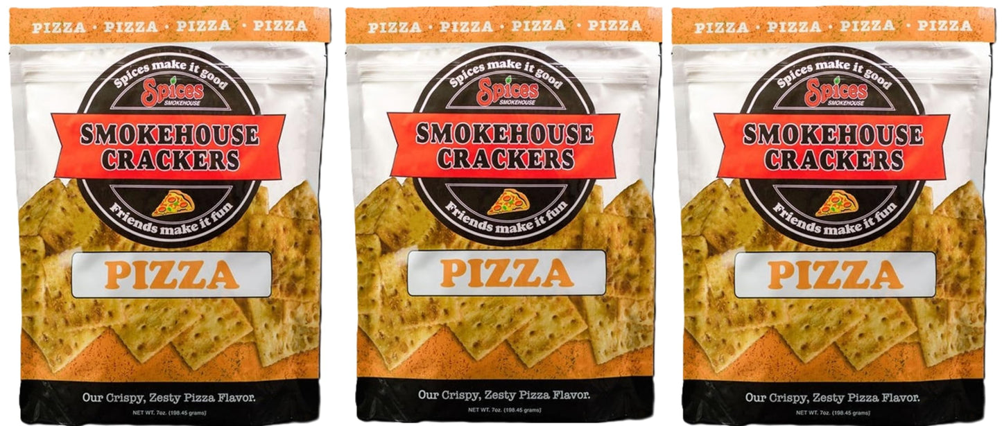 Smokehouse Crackers Pizza Snack Crackers, 7 oz bags (3 Pack)
