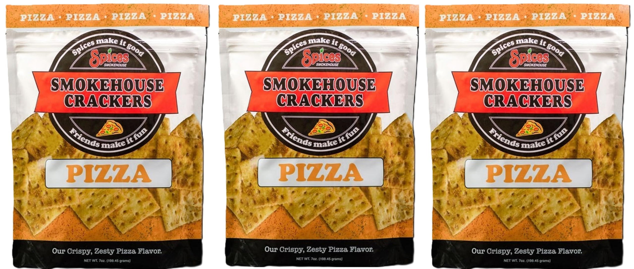 Smokehouse Crackers Pizza Snack Crackers, 7 oz bags (3 Pack)