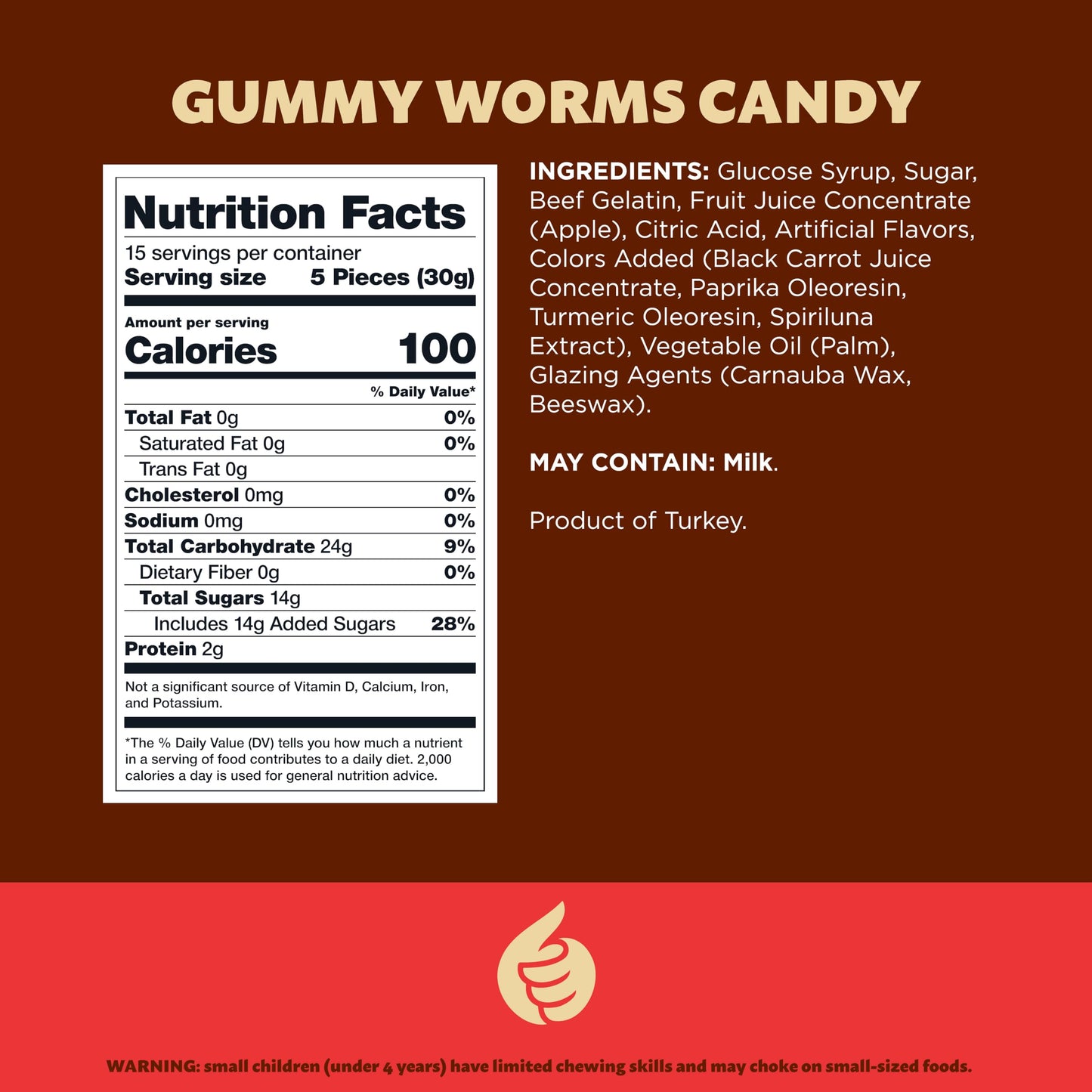 Gummy Worms | 1-Pound Bag | Dye Free Candy | Assorted Fruit Gummies | Classic Gummy Candy for Snacking, Buffets, Gifting, Party Favors, and Goodie