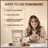 MEGAPLANTS Adaptogenic Mushroom Chai Tea (30 Servings) | No Crash Energy & Focus Blend with Lion’s Mane, Reishi, Turkey Tail, Cordyceps & Chaga |
