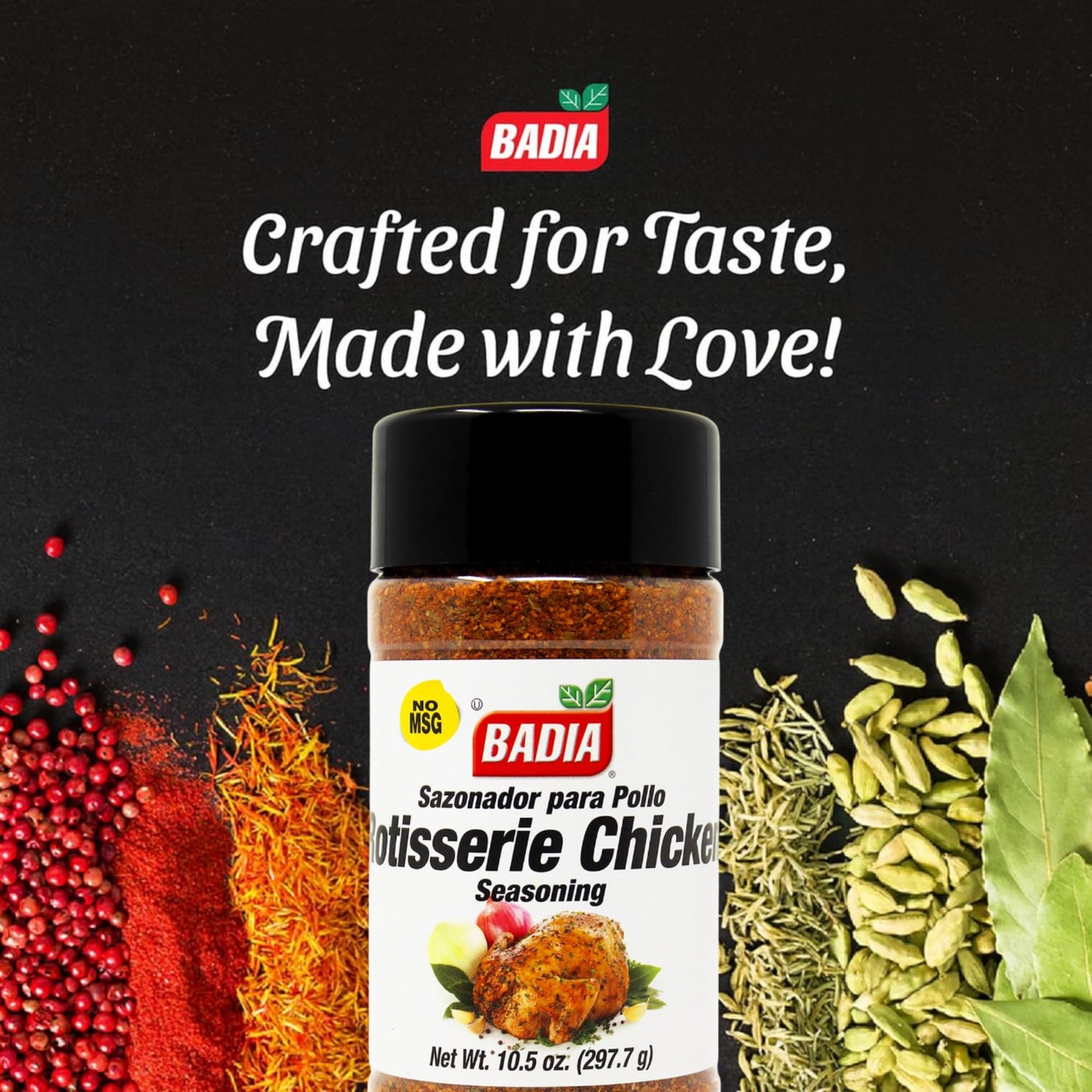 Badia Rotisserie Chicken Seasoning, 10.5 oz - Classic Blend for Poultry, Perfect for Roasting, Grilling & Air Frying