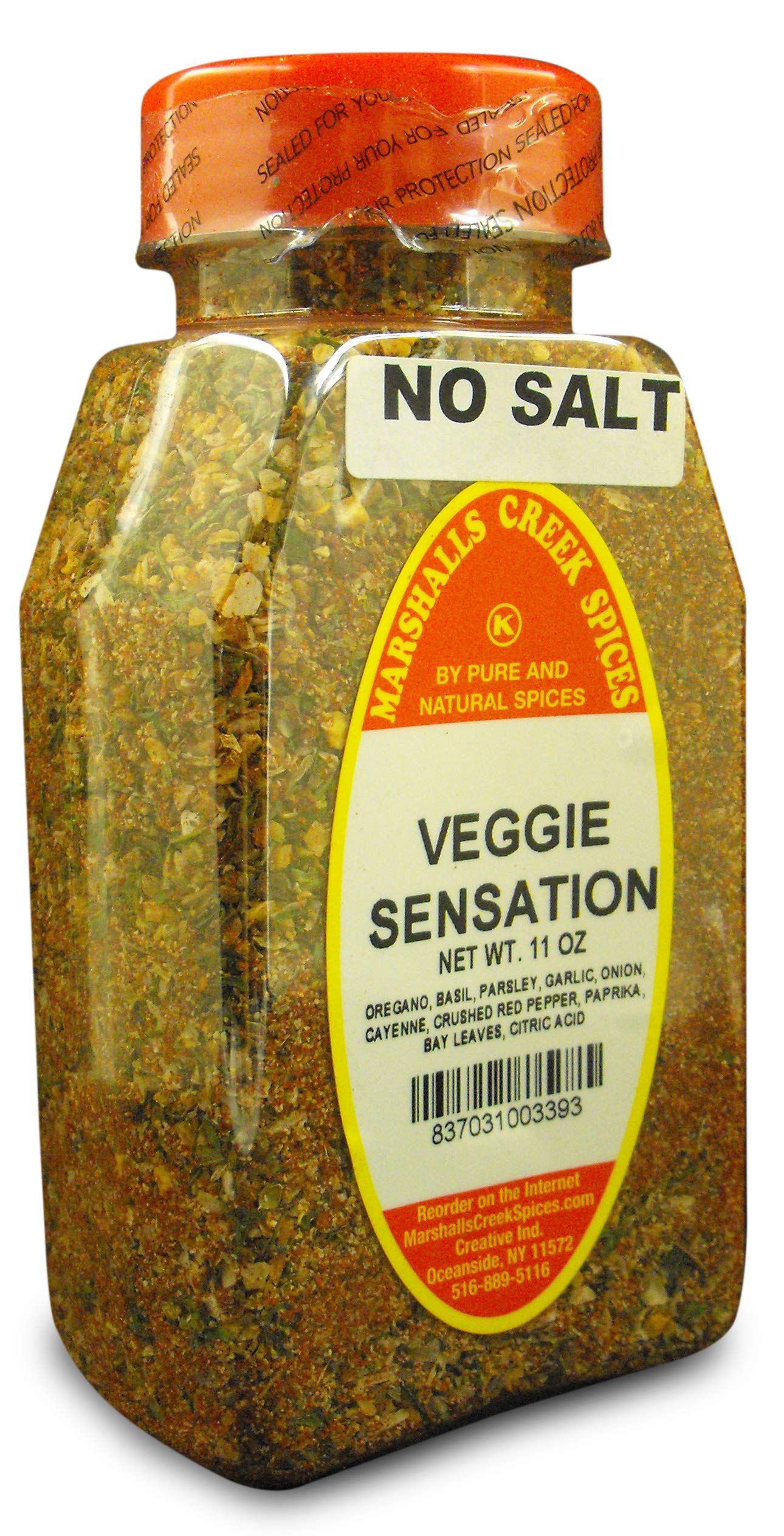 Marshalls Creek Kosher Spices, (st07), VEGGIE SENSATION, NO SALT 11 oz