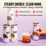 Zest Clean Energy Drinks Variety Pack - 3 Flavors - 120-150mg Caffeine + 100mg L-Theanine for Focus, Energy & Performance - Healthy Energy Drink 12oz