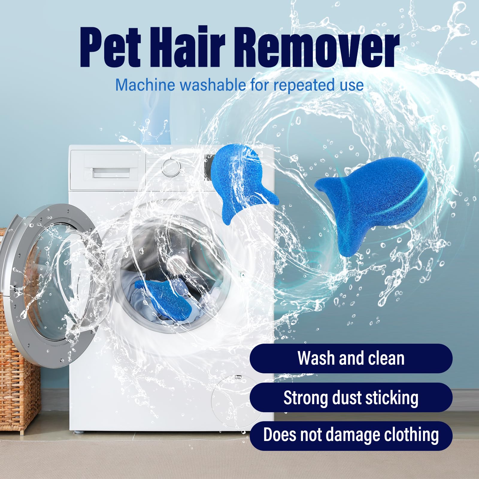 Pet Hair Remover for Laundry, Reusable Dog & Cat Hair Remover Tool, Effectively Removes Pet Hair, Lint and Dander from Bedding and Clothing, Suitable