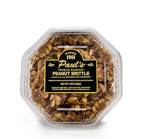 Western Nut Company Brittle Gift in 12oz Plastic Tray, Candy & Chocolate Gifts - Peanut Brittle