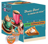 Double Donut Coffee Medium Roast Decaf Coffee Pods, Pumpkin Spice Flavored, for Keurig K-Cup Machines, 20 Single-Serve Capsules per Box