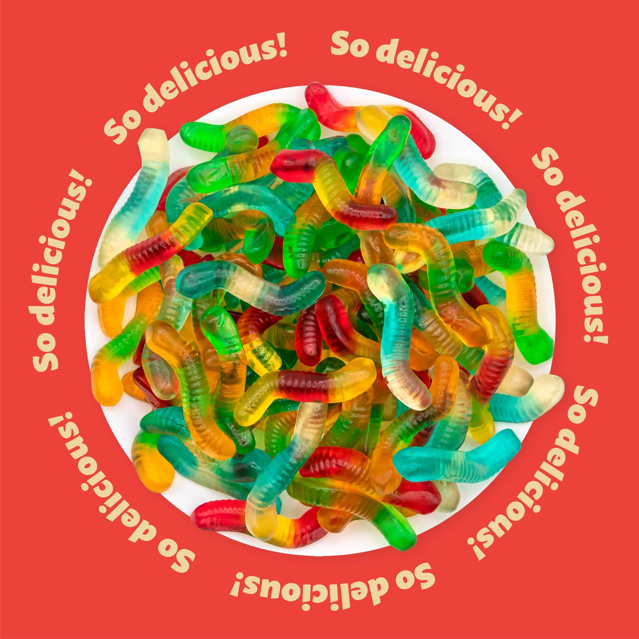 Gummy Worms | 1-Pound Bag | Dye Free Candy | Assorted Fruit Gummies | Classic Gummy Candy for Snacking, Buffets, Gifting, Party Favors, and Goodie