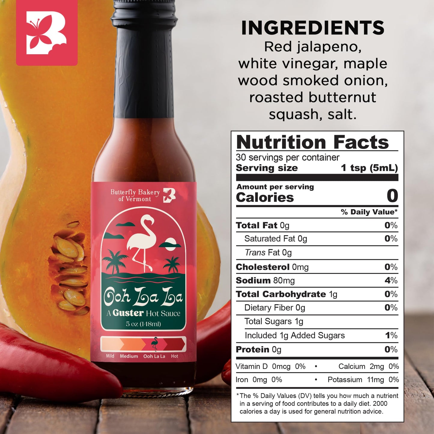 Butterfly Bakery of Vermont Ooh La La Hot Sauce, 5 fl oz