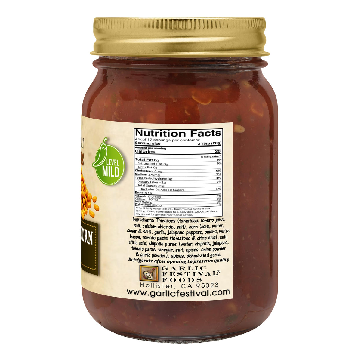 Garlic Festival Bacon & Sweet Corn Salsa Net Wt. 16oz.
