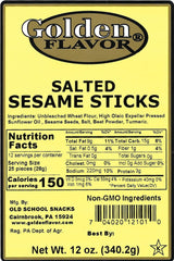 Golden Flavor - Salted Sesame Sticks - 12 oz bags (Salted, 8 Pack)