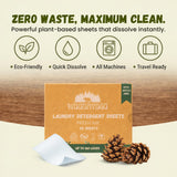 Laundry Detergent Sheets - (Up to 160 Loads, 80 Sheets) Eco-Friendly, Hypoallergenic, Plant-Based Detergent for Sensitive Skin, Recycled Packaging