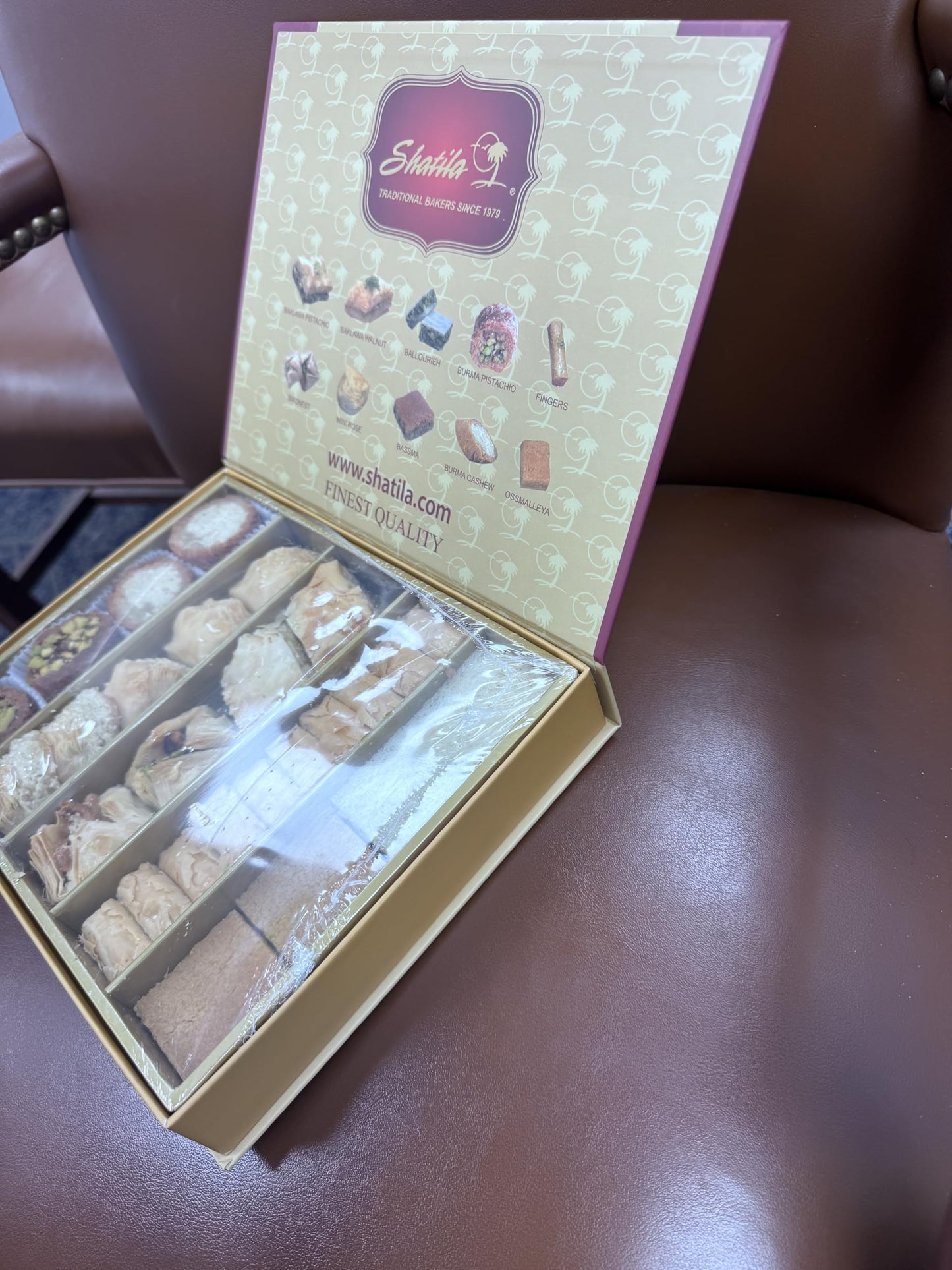 Shatila Food Products Signature Baklawa Box, Assorted Baklava Pastry Gift, Mediterranean Sweets Arabic Desserts, 27-Pieces