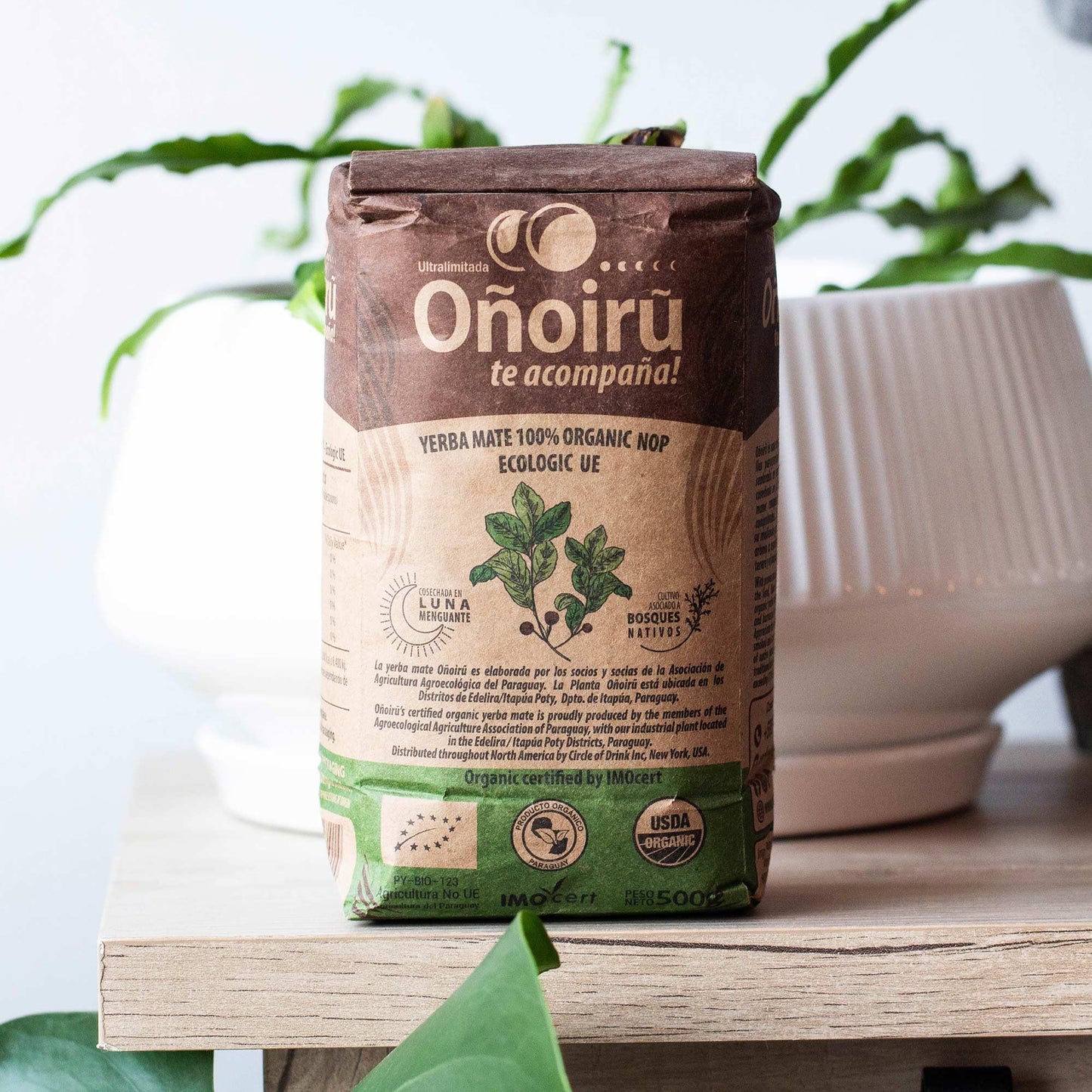 Onoiru Organic Paraguayan Yerba Mate - Aged 2+ Years - Biodynamically Grown - Rich and Bold Flavors - Native Forest Harvested - Terere or Hot - Hand