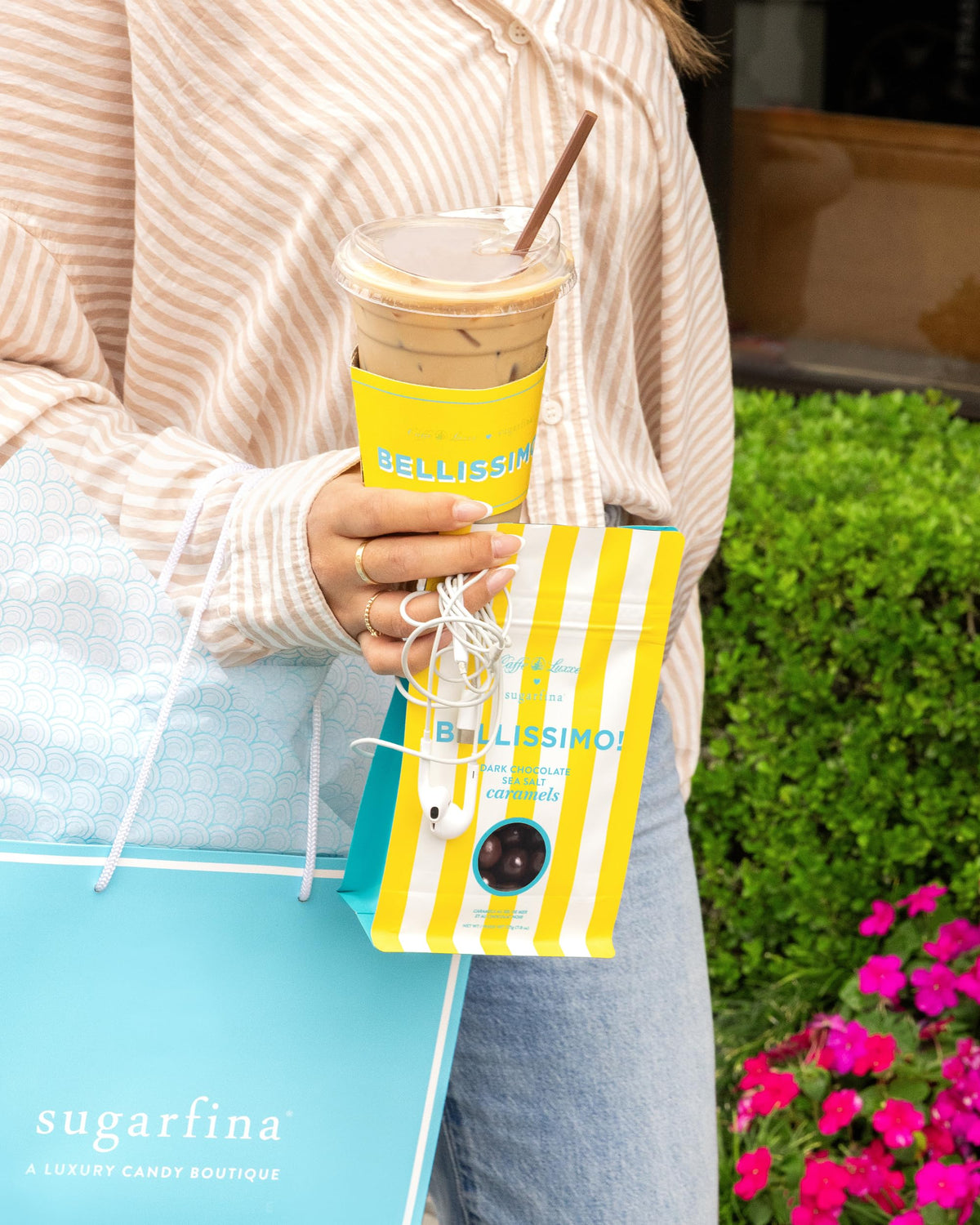 Caffe Luxxe x Sugarfina Dark Chocolate Sea Salt Caramels Candy Bag