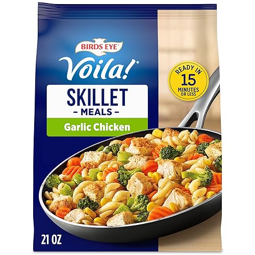 Birds Eye Voila! Garlic Chicken Frozen Dinner, Easy-to-Prepare Frozen Meal for Weeknight Family Meals, 21 OZ Bag