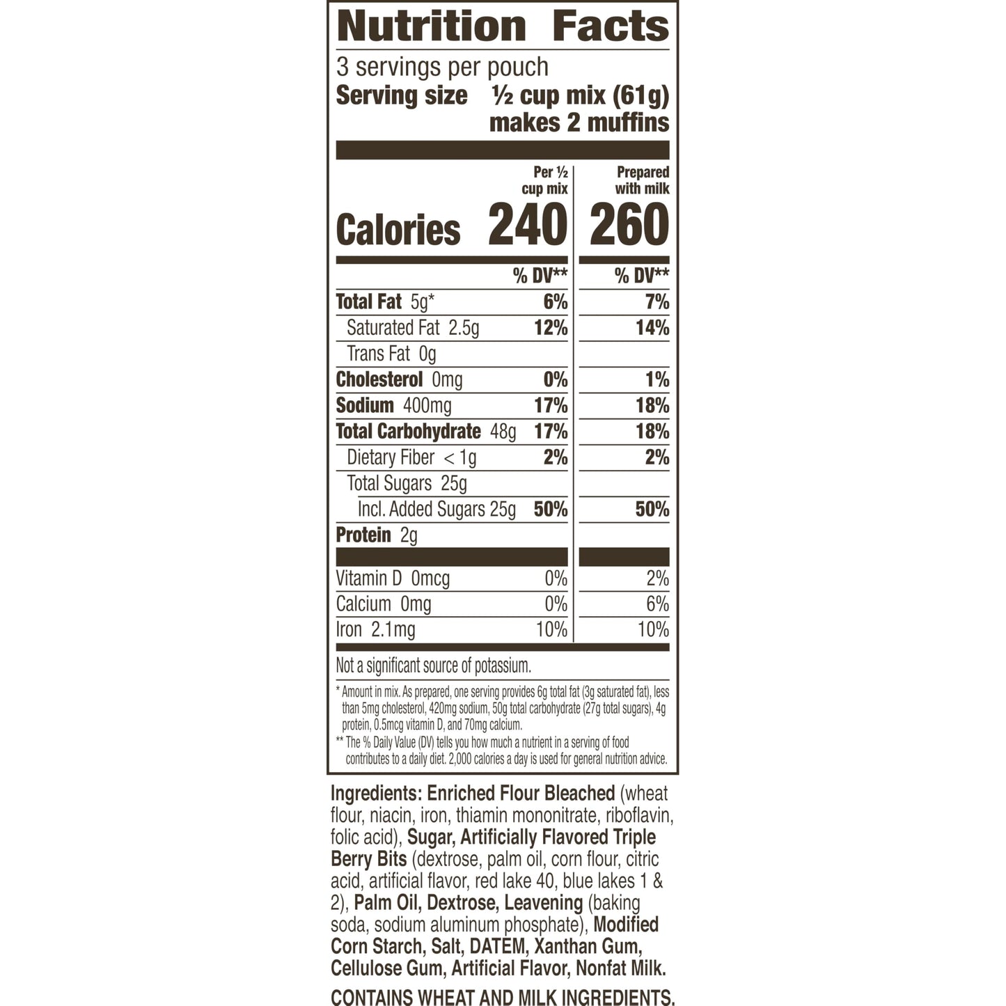 Betty Crocker Triple Berry Muffin Mix, 6.5 oz. (Pack of 9)