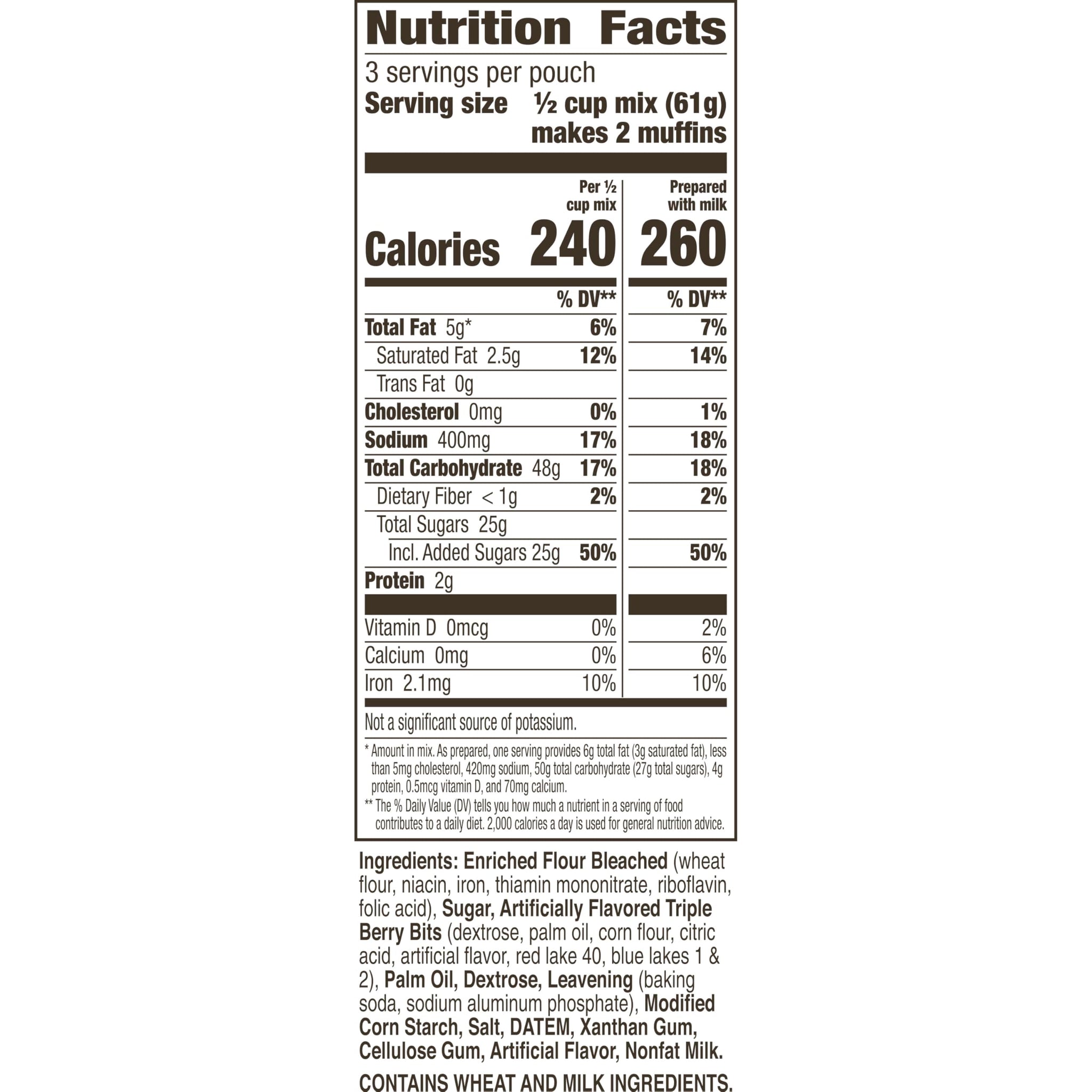 Betty Crocker Triple Berry Muffin Mix, 6.5 oz. (Pack of 9)