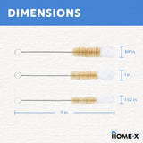 HOME-X Soft-Tip Cleaning Brush Set, Soft Scrub Brush with Long Handle, Handy Crevice-Cleaning Tool, Glassware-Cleaning Brush, Set of 3