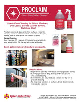 Apter Industries Proclaim Glass and Shiny Surface Cleaner - Streak-Free Cleaner for Glass and Shiny Surfaces (1 Gallon)
