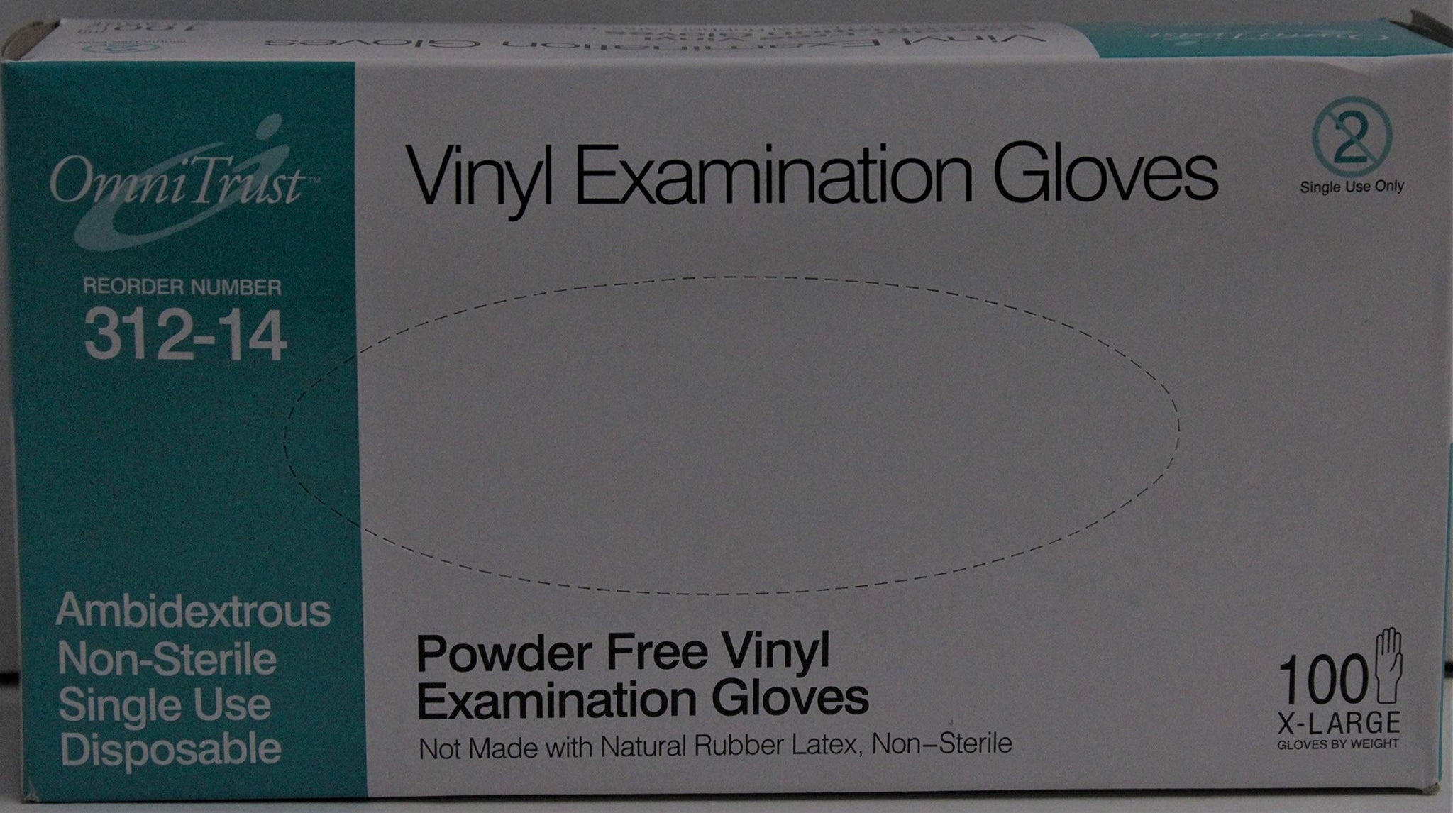 Vinyl Powder Free Exam Gloves Xlarge 100/box