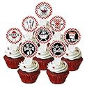 Deneo 40 Pcs Baby Q Cupcake Topper - Pastel Patterned, 2" x 3.2", Perfect for Baby Shower, Birthday, Summer Barbecue & Picnic Parties