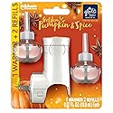 Glade PlugIns Refills Air Freshener Starter Kit, Scented and Essential Oils for Home and Bathroom, Golden Pumpkin & Spice, 1.34 Fl Oz, 1 Warmer + 2