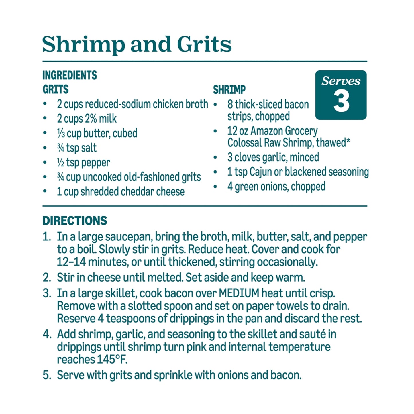 Amazon Grocery, Colossal Raw Shrimp, Tail On, Peeled & Deveined, 12 Oz, Frozen
