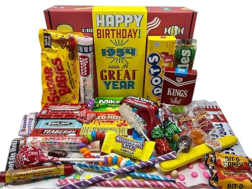 RETRO CANDY YUM ~ 1954 72nd Birthday Gift Box Nostalgic Candy Assortment from Childhood for 72 Year Old Man or Woman Born 1954 Jr
