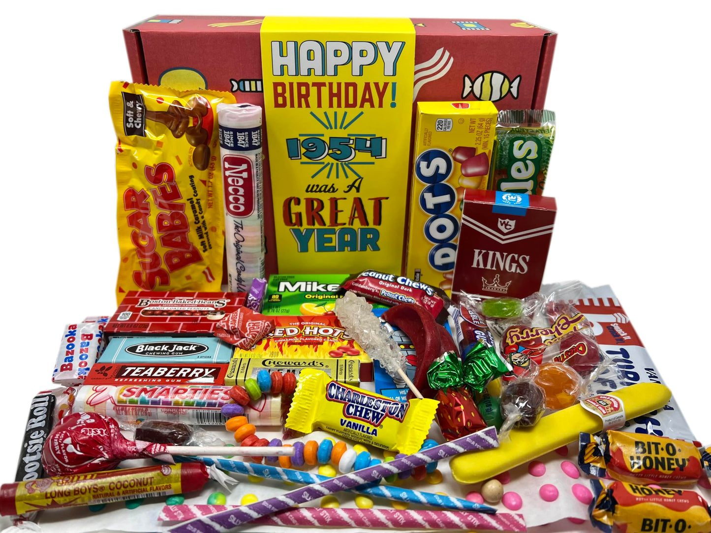 RETRO CANDY YUM ~ 1954 72nd Birthday Gift Box Nostalgic Candy Assortment from Childhood for 72 Year Old Man or Woman Born 1954 Jr