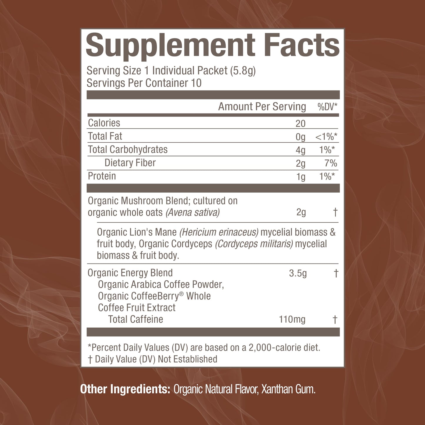 OM MUSHROOM SUPERFOOD Instant Coffe - Organic Arabica with Lion’s Mane, Cordyceps, Reishi, Turkey Tail & Ginkgo Biloba - Supports Energy, Focus
