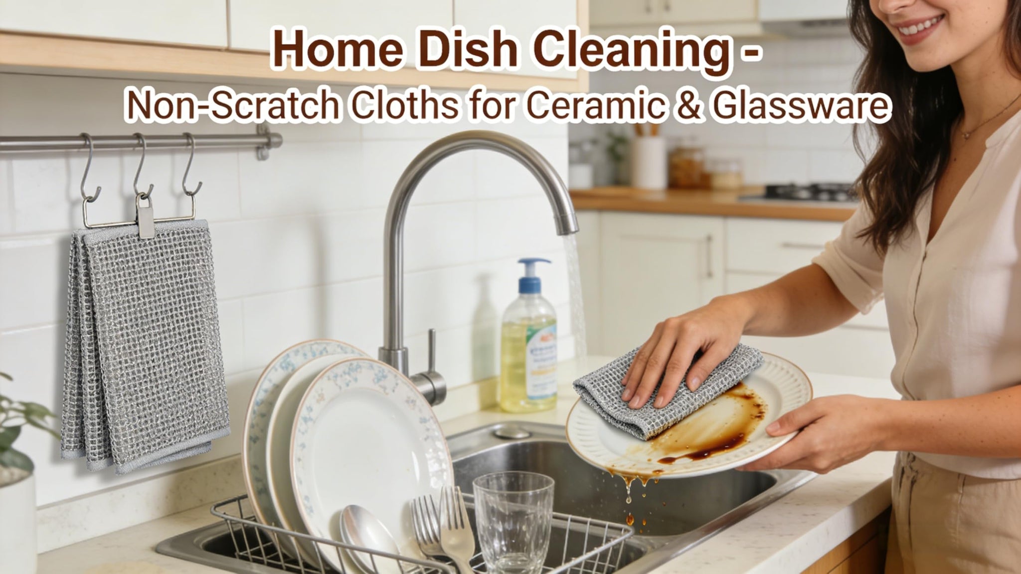 10-Pack 7.9-Inch Dual-Layer Metal Mesh Cleaning Cloths - Scratch-Free Kitchen Scrubbers for Dishes & Cookware