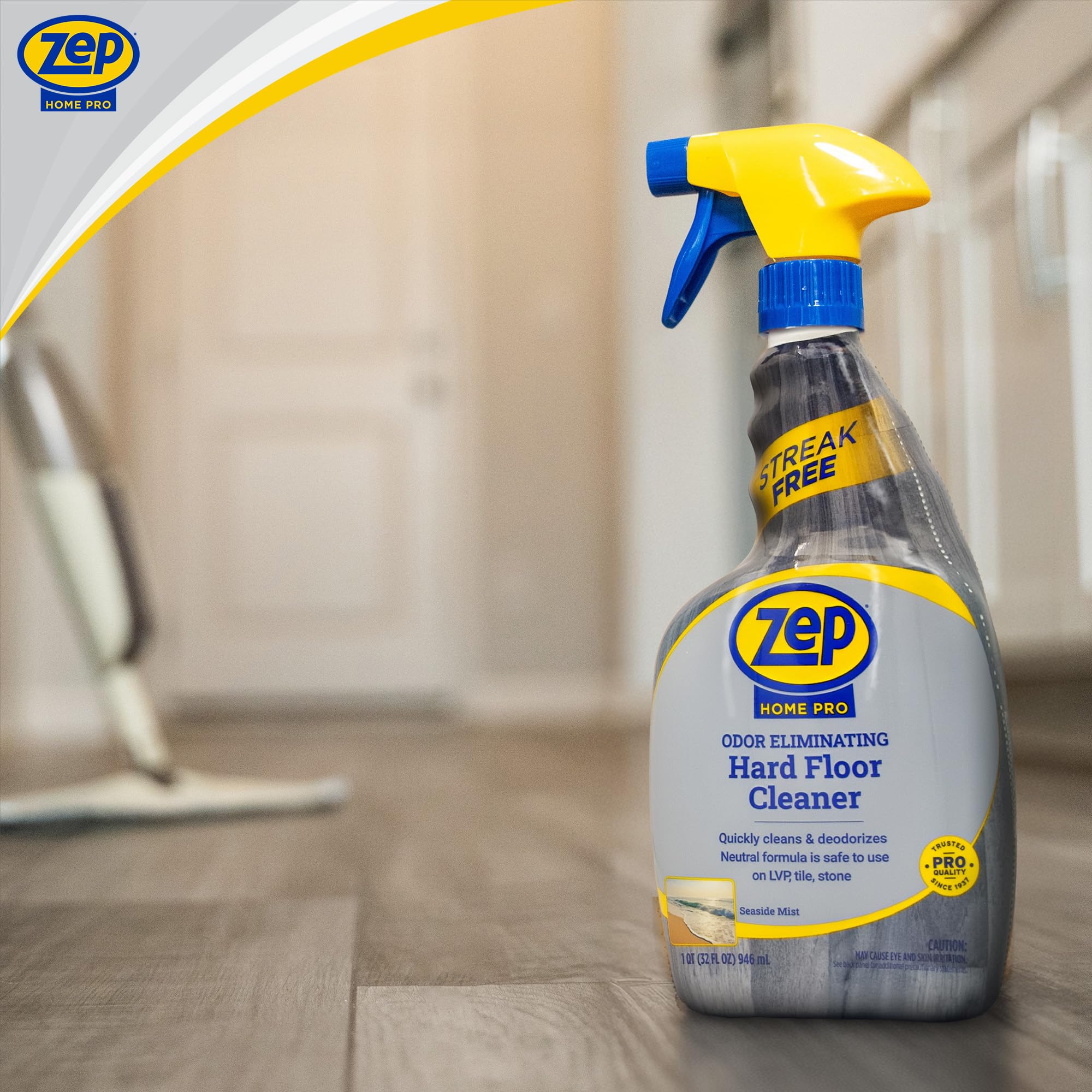 Zep Home Pro Odor Eliminating Hard Floor Cleaner 32oz (Pack of 1) R61206 - Remove dirt, odors, and grime from hardfloors with our quick-drying