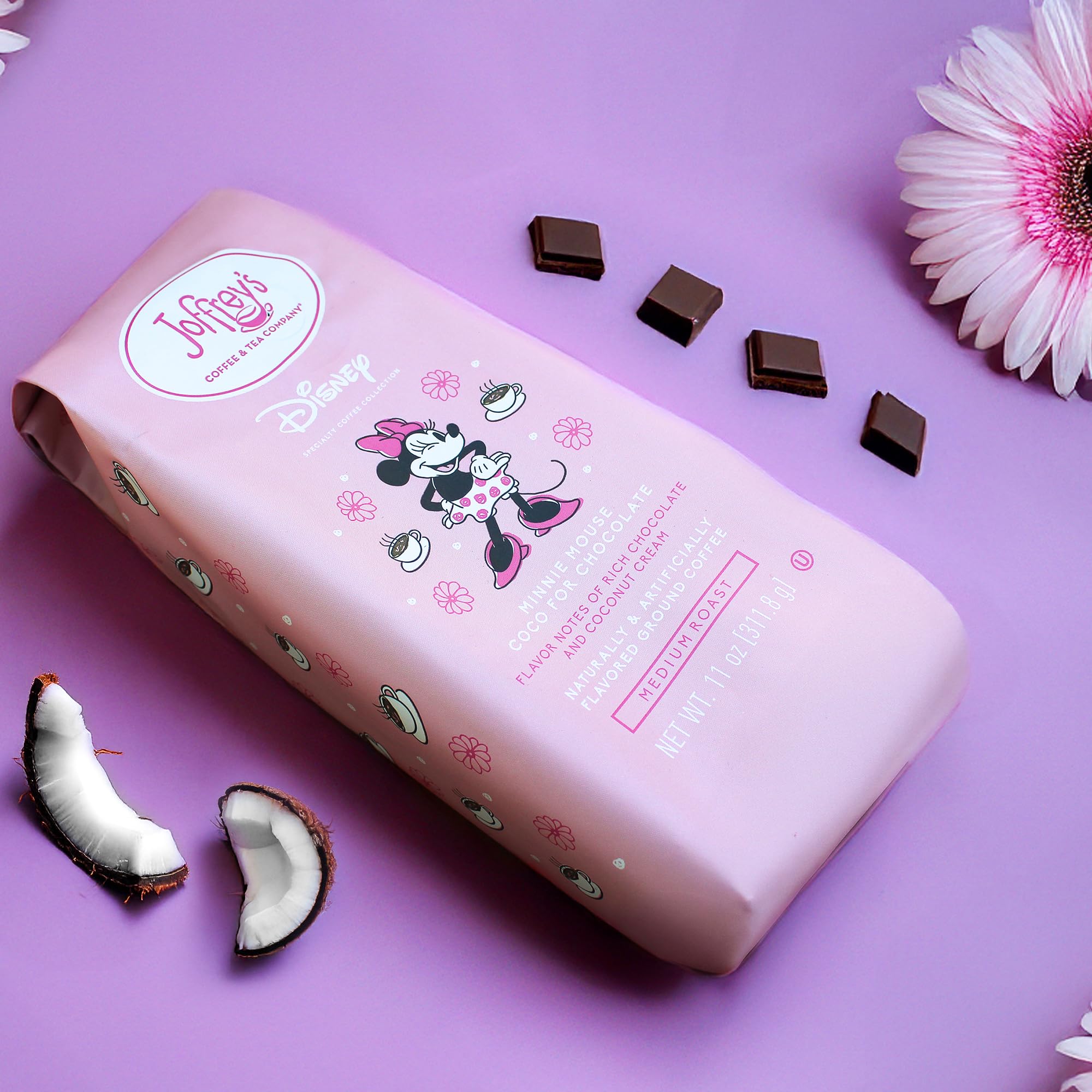 Joffrey’s Coffee - Disney Minnie Mouse Coco for Chocolate | Rich Chocolate and Coconut Cream (Ground, 11oz)