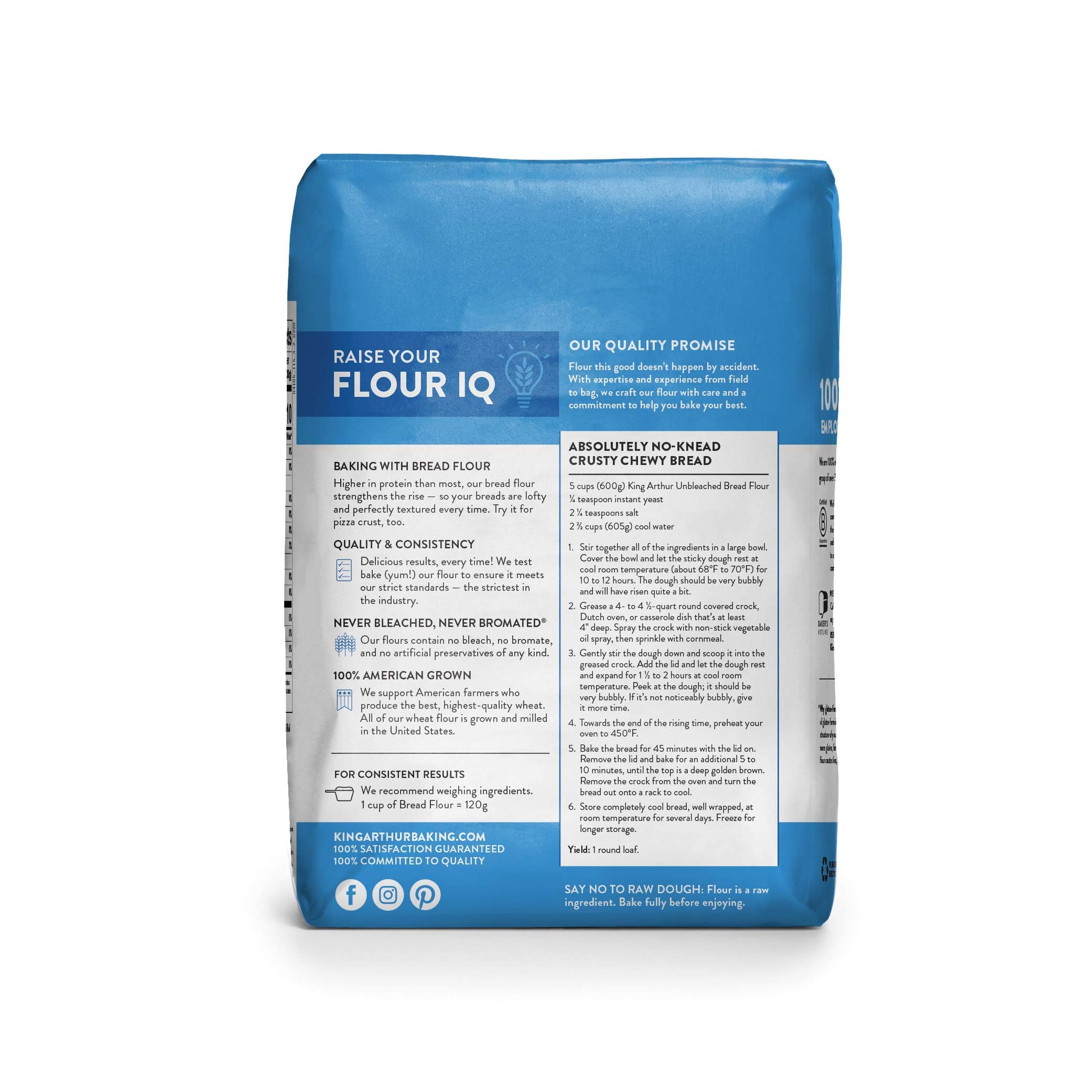 King Arthur, Unbleached Bread Flour, Non-GMO Project Verified, Certified Kosher, No Preservatives, 5 Pounds