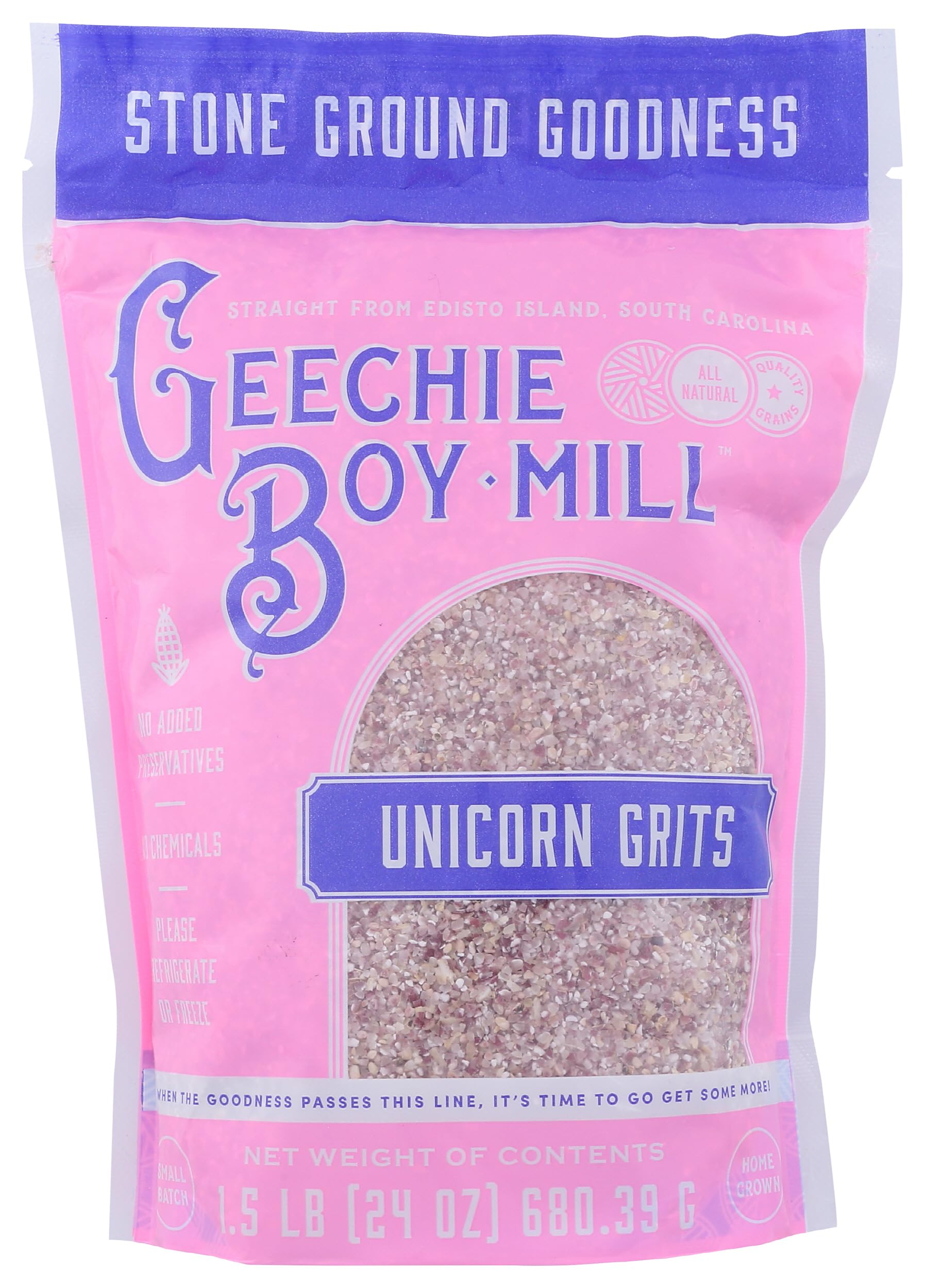 Geechie Boy Mill, Grits Stone Ground Unicorn, 24 Ounce