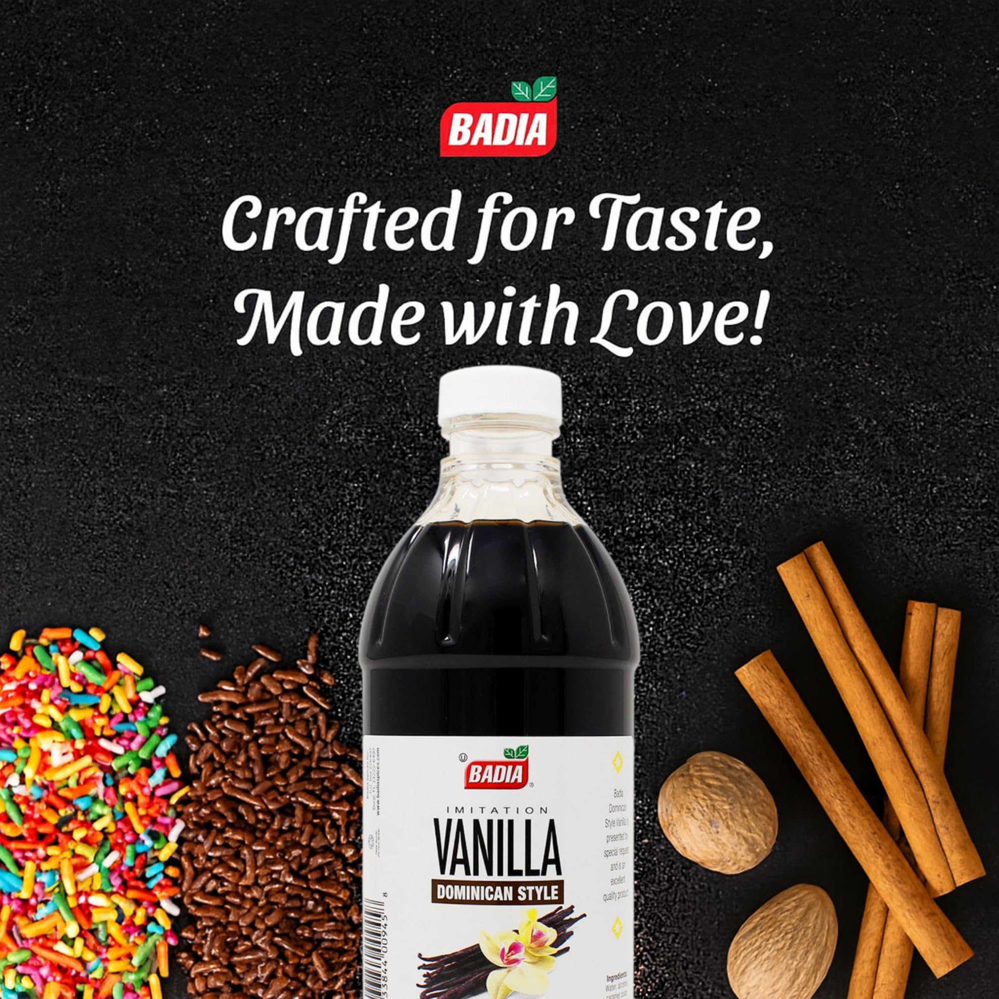 Badia Vanilla Extract Imitation Dominican Style, 16 oz - Rich Vanilla Flavor for Baking, Desserts & Beverages