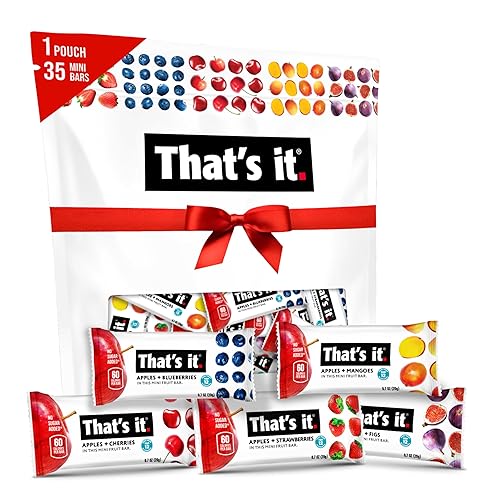 That's it. Mini Fruit Bars (Variety 35 Pack) No Sugar Plant-Based, Vegan & Gluten Free, Breakfast Bar, Paleo, for Children, Non GMO, Fiber (7