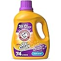 ARM & HAMMER Plus OxiClean with Odor Blasters Liquid Laundry Detergent, Laundry Odor Remover, Attacks Stains, Fresh Burst Scent, 74 Loads, 96.2 Fl Oz