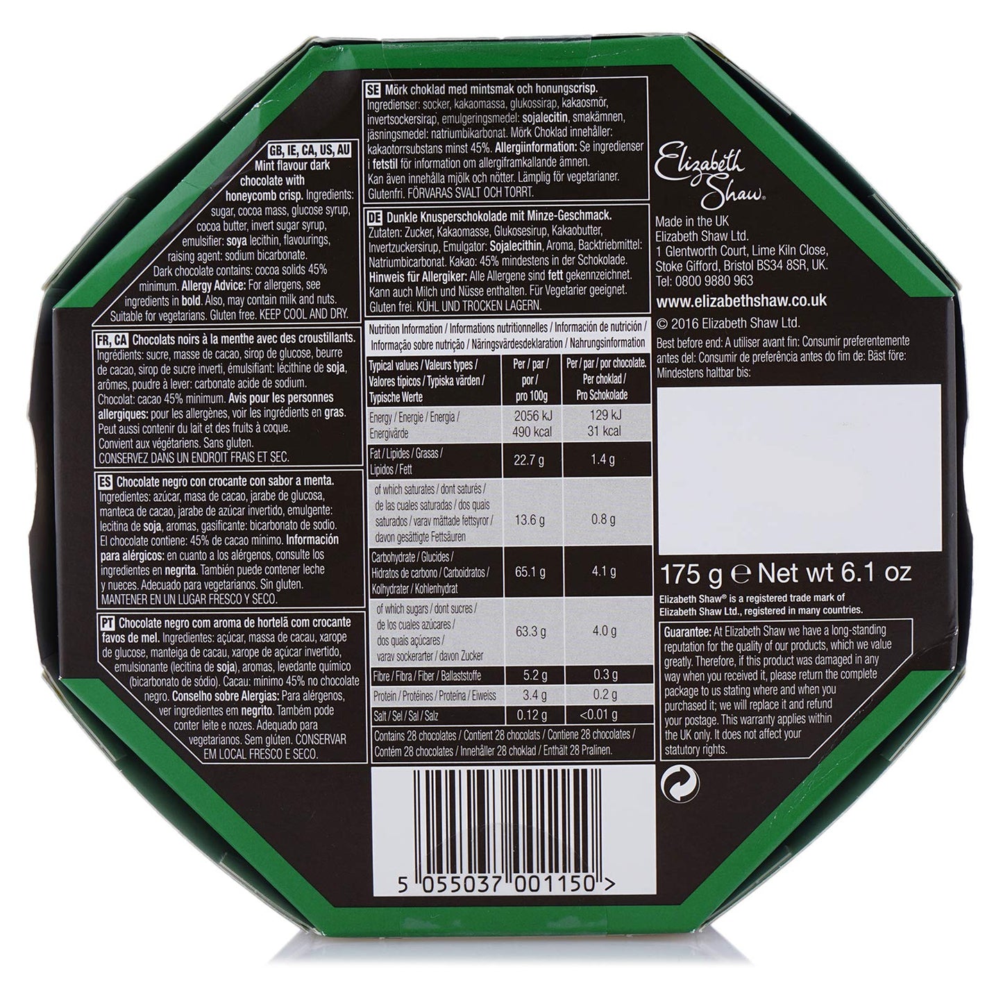 Elizabeth Shaw Dark Mint Crisp Chocolates 175g