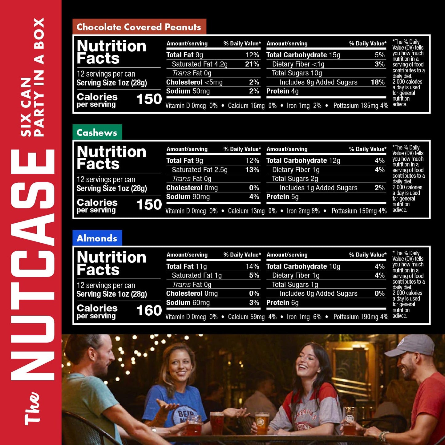 Beer Nuts Brand Snacks, Original Nutcase, Perfect for Gifting, Original Peanuts, Original Bar Mix, Cashews, Almonds, Sweet & Spicy Bar Mix, Resealable