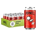 Popwell Classic Cola Caffeinated Better-For-You Prebiotic Soda, with 6g Fiber, 1g Sugar, Vitamins and Immunity Support, 12 fl oz Cans (pack of 12)
