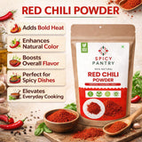 SPICY PANTRY Red Chili Powder 4 oz - Non-GMO, Gluten Friendly Spice for Curries, Soups, Stews, Table Seasoning, Marinades & Rubs - Bold Flavor