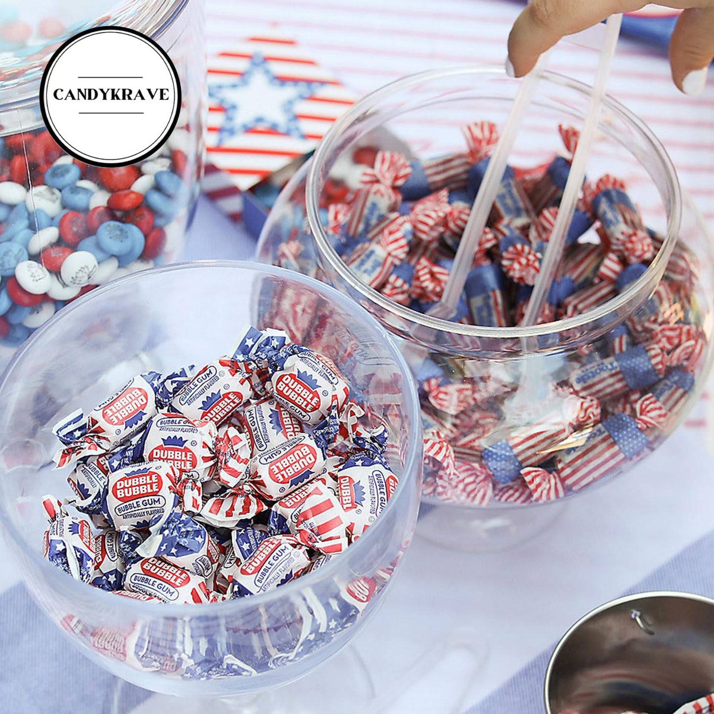 Double Bubble Gum - Original Flavor - Independence Day Edition - Sweet & Chewy - Patriotic USA Flag Themed Fruity Bubble Gum for 4th of July, BBQ