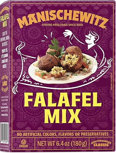 Manischewitz Mediterranean Falafel Ball Mix, 6.4oz | All Natural | Sugar Free | Good Source of Protein | Wholesome & Nutritious
