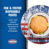 Kingsford Heavy Duty Paper Plates, Patriotic American Flag Disposable Dinner Plates for BBQ Parties, Tailgates, and Outdoor Cookouts, Durable Party