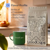 GoodCups Ground Coffee, Medium Roast - Smooth, Low Bitterness, Balanced Flavor, 100% Arabica, Easy to Drink Daily Coffee, Rich Aroma