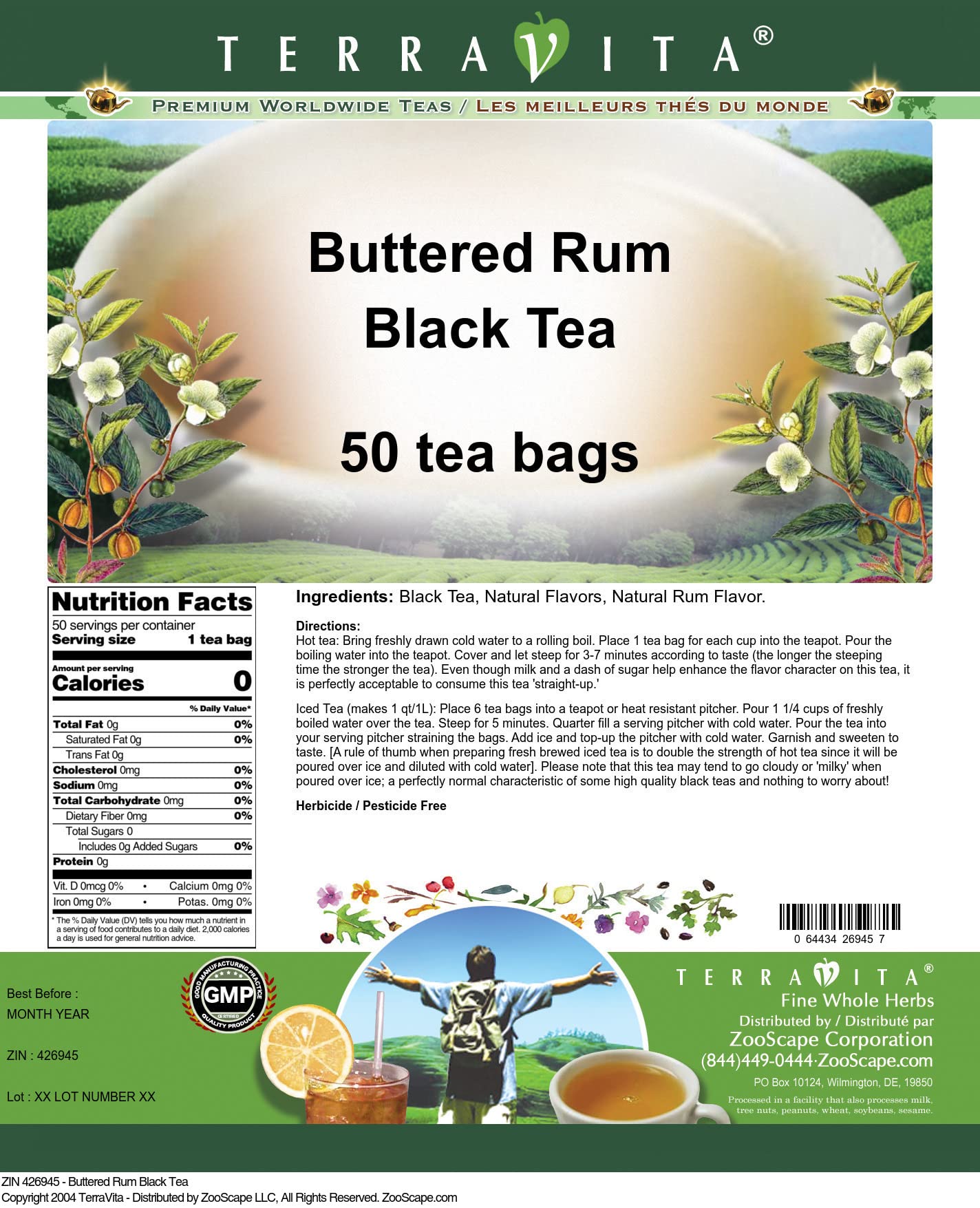 Buttered Rum Black Tea (25 tea bags, ZIN: 426944)