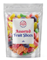 Fruit Slices Candy 2 lb Bulk Bag - Lemon Cherry Strawberry Orange Lime Flavors, Sugar Coated Jelly Treats, Soft Chewy Snacks, Party Dessert